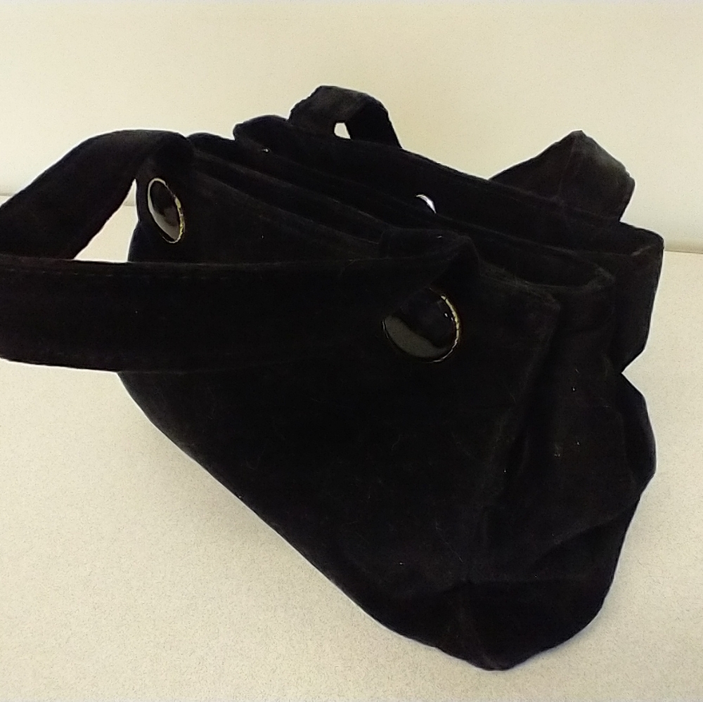 LaRue Black Velvet/velveteen vintage purse handbag